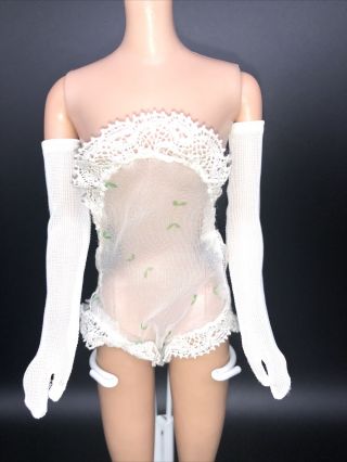 Vintage Barbie Doll Clothes - Long White Gloves & Lace Negligee Lingerie Teddy
