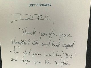 TAXI JEFF CONAWAY (D.  2011) SIGNED ORIG.  ALL HANDWRITTEN 1990 ' S LETTER WITH JSA 2