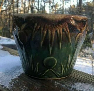 Vintage Roseville Pottery Brown/green Drip Glaze Planter