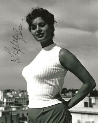 Sophia Loren Real Hand Signed Early 8x10 " Photo 4 Autographed