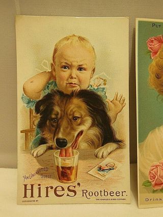 2 ANTIQUE VICTORIAN TRADE CARDS ADVERTISING HIRES ROOTBEER 3 