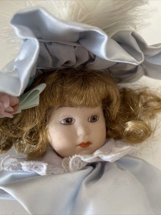 Vintage The Heirloom Tradition Porcelain Victorian Doll Head Blue Christmas’s 2