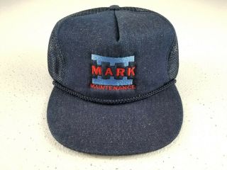 Vintage Nissin Denim Snapback Trucker Cap Mark Maintenance Hat
