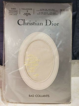 Vintage Christian Dior Pantyhose Size 3 Ultra Sheer Dragon - Flies 5484 ❤