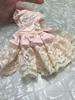 Vintage Vogue Ginny Doll Tagged Dress Pink Lace