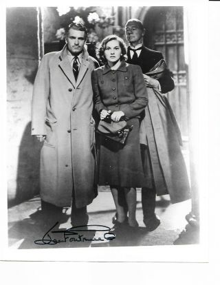 Joan Fontaine " Rebecca 1940 " W/ Laurence Oliver Signed 8x10 Glossy With/coa/rare