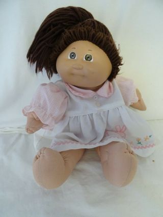 Vintage Soft Bodied Cabbage Patch Kid - Signed Xavier Roberts 1984 - Brown Hair A