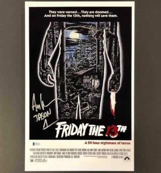 Ari Lehman " Jason 1 " Signed Friday The 13th 11x17 Poster Photo Beckett Bas