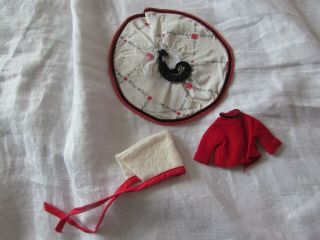 VTG 1950s BETSY McCALL On The Ice OUTFIT marked doll toy 3 pc skirt hat top 8202 3