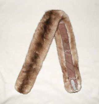 Vintage Real Mink Fur Collar Light Brown/tan 35” Long