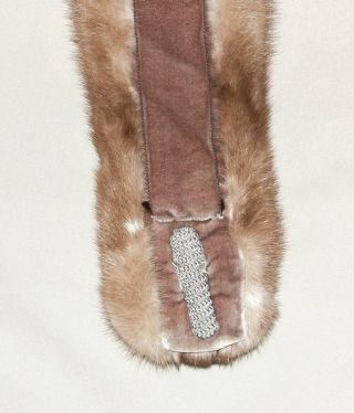 Vintage Real Mink Fur Collar Light Brown/Tan 35” Long 2
