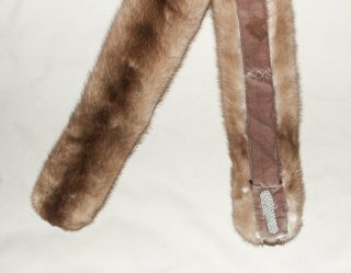 Vintage Real Mink Fur Collar Light Brown/Tan 35” Long 3