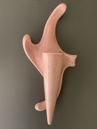 Vintage Red Wing Pottery Usa Wall Sconce Pink Speckle 1454 L