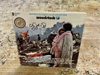Country Joe Mcdonald Signed Woodstock Record Album Set Lp