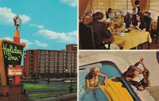 Se Lansing Mi 1950s - 60s The Holiday Inn Motel Travel And Tourism Roadside