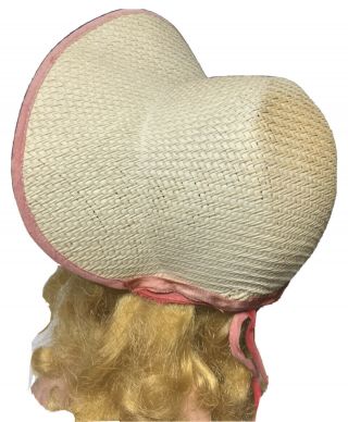 Vintage Large Doll Hat Bonnet Straw Hat