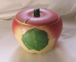 Vintage Hull Apple Grease Jar Small Canister With Lid Very