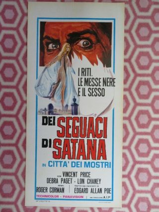 Dei Seguaci Di Satana /the Haunted Palace Italian Locandina (27.  5 " X 13 ") Poster
