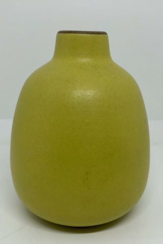 Heath Ceramics Bud Vase 130 Chartreuse Lemon Grass Yellow Green Matte 4 " Mcm Vtg