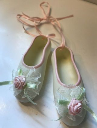 Vintage Ceramic Ballet Slippers Shoes Christmas Ornament Or Everyday Dance Decor
