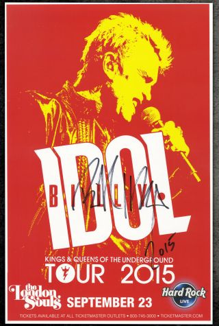 Billy Idol Autographed Gig Poster Dancing With Myself