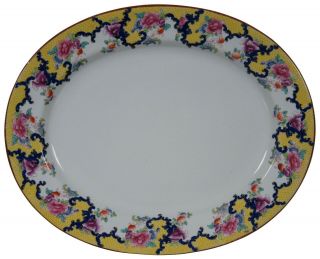 Antique Cauldon England Oval Serving Platter Tray Porcelain 17 "