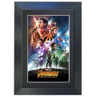 Avengers Infinity War Poster Cast Signed Gift Framed A3 Autograph Print Marvel