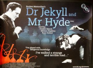Dr Jekyll & Mr Hyde 1931 Bfi Re Release Quad Poster Fredric March