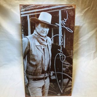 John Wayne Signature 8.  5 " X 16 " Metal Sign The Duke Western Cowboy Rustic Euc