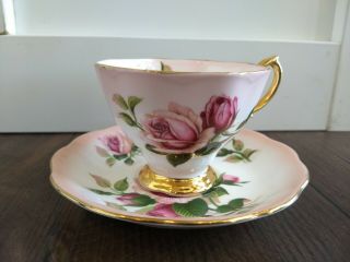 Vintage Royal Albert English Beauty Tea Cup Saucer Pink Color Rare Bone China
