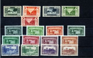 Lebanon 1935/37 Mh To 100pi (17 Stamps) Bat 243s