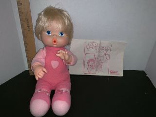 Kenner Vintage 1980 Wipe Your Tears Pink Baby Doll 14 " Squeaky Pivot Wrist Hand