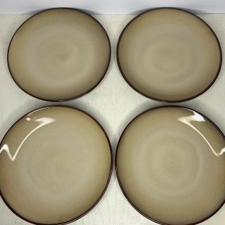 Set Of 4 Sango Nova Brown 4933 11” Dinner Plates Stoneware Ceramic