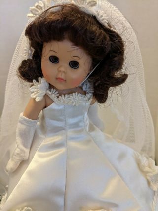 Vintage Vogue Ginny 8 " Doll Wedding Bridal With Box And Stand