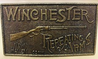 Vintage Winchester Repeating Arms Brass Belt Buckle New/unused Haven,  Conn.