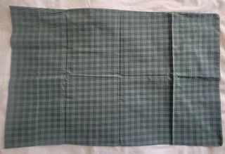 (1) Vtg Ralph Lauren Plaid Check Blue Green Standard Pillowcase Guc