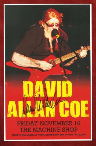 David Allan Coe Autographed Concert Poster 2018