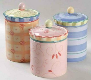 Pfaltzgraff Cupcake Cafe Canister Set 3 Piece Rubber Seals