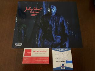 Johnny Hock Jason Voorhees Signed 8x10 Beckett Friday The 13th Part 5