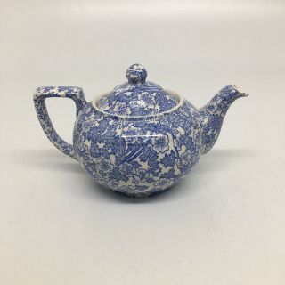 Burgess Chintz Blue & White Small Teapot Burgess & Leigh Stoke On Trent - England
