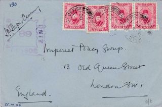 Egypt 1940 Censored Army Post Cover To Uk Fpo 190,  Unit Censor Mark
