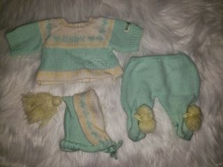Cabbage Patch Kid - Bbb Teal And Yellow Sweater/hearts Outfit - Clothes