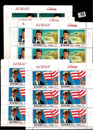 // Ajman - Mnh - Kennedy,  Usa,  Flag,  Statue Liberty - 10 Sheets - 60 Sets