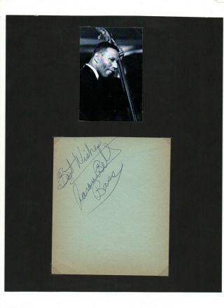 Autograph Of Jazz Musician Aaron Bell - Double Bass Player Signed Billie Holiday