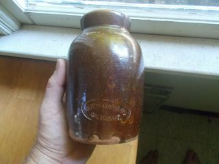 C.  Hermann & Co Milwaukee Emb 1870s Stoneware Corker Jar Hand Thrown Pottery