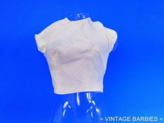 Barbie Doll Sized White Satin Shirt Near Vintage 1960 