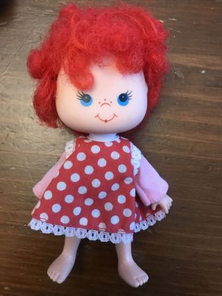 Vintage Strawberry Shortcake Doll With Red Hair Polka Dot Dress