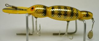 Vintage Fishing Lure,  Bomber Waterdog Gold Metascale Yellow Shad Gold On Yellow