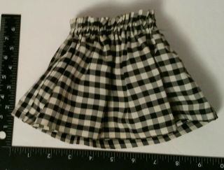 Vintage Terri Lee Doll Black & White Check Skirt Gingham