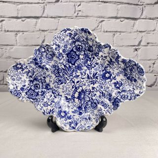 James Kent Porcelain Serving Dish Tray Old Foley 18th Century Blue Chintz